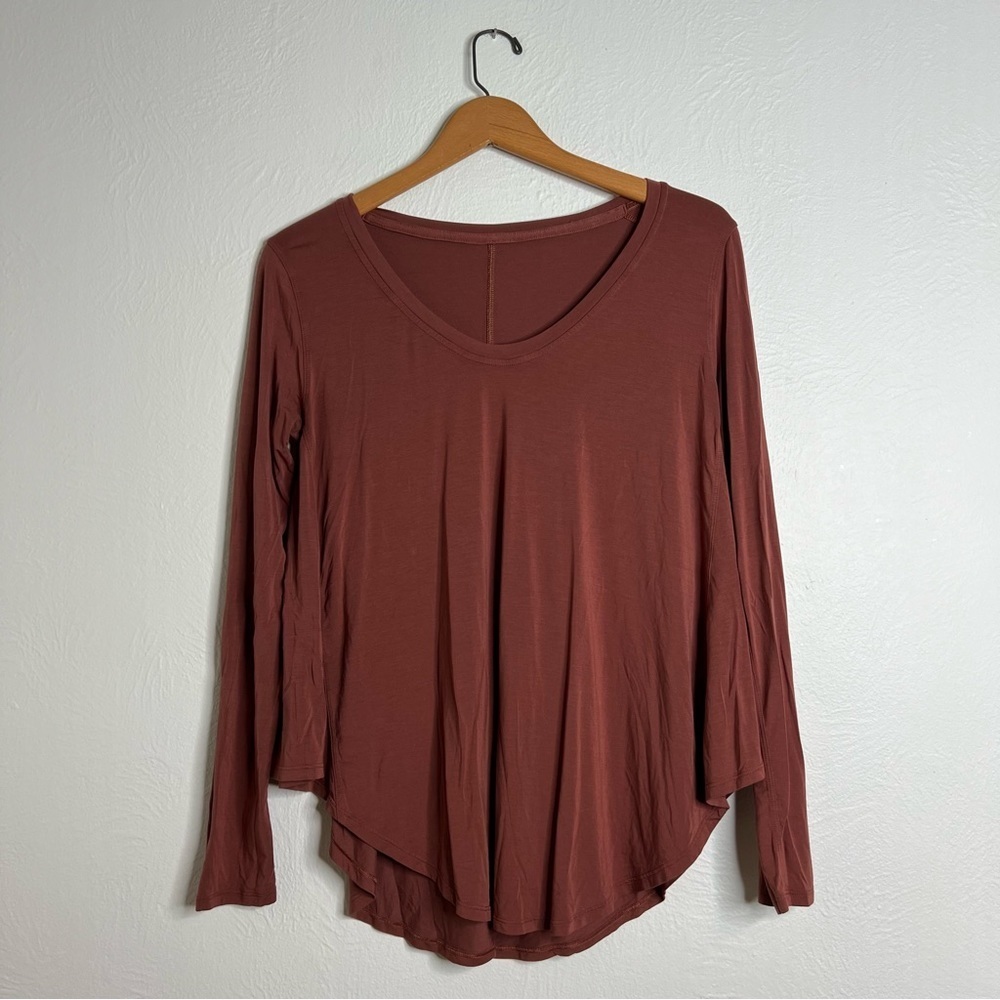 Lululemon Up For Down Time Long Sleeve Shirt Womens Ancient Copper Pullover Sz S